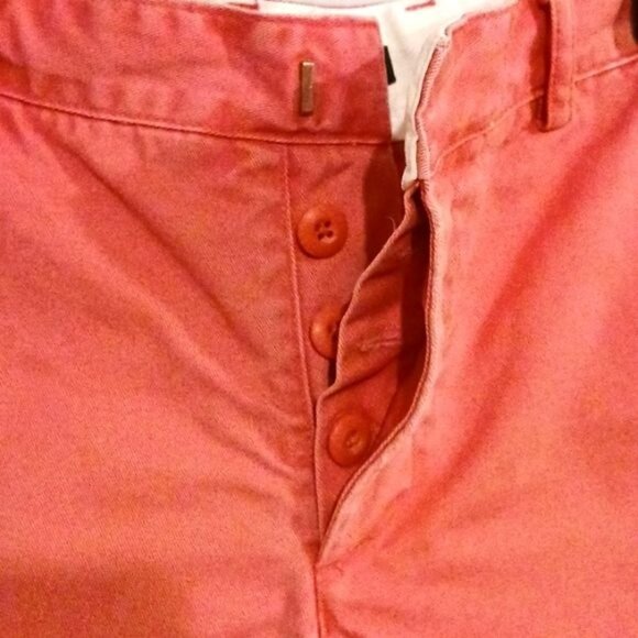 America Eagle Outfitters 100% Cotton Button Fly Shorts Salmon Pink Size 4 - Picture 3 of 12
